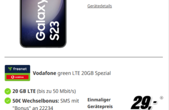 20GB im D2 Netz mit Samsung Galaxy S23 mtl. 20,99€