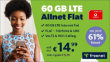 60 GB Allnet-Flat im Vodafone-Netz für 14,99 € im Monat